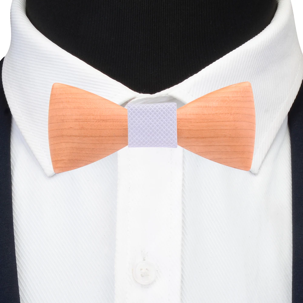 Красный синий клетчатый 3D деревянный галстук-бабочка модный твердый мужской