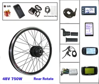 ebike conversion kit 48v 750w rear rotate hub motor wheel display electric bike bicycle conversion kit