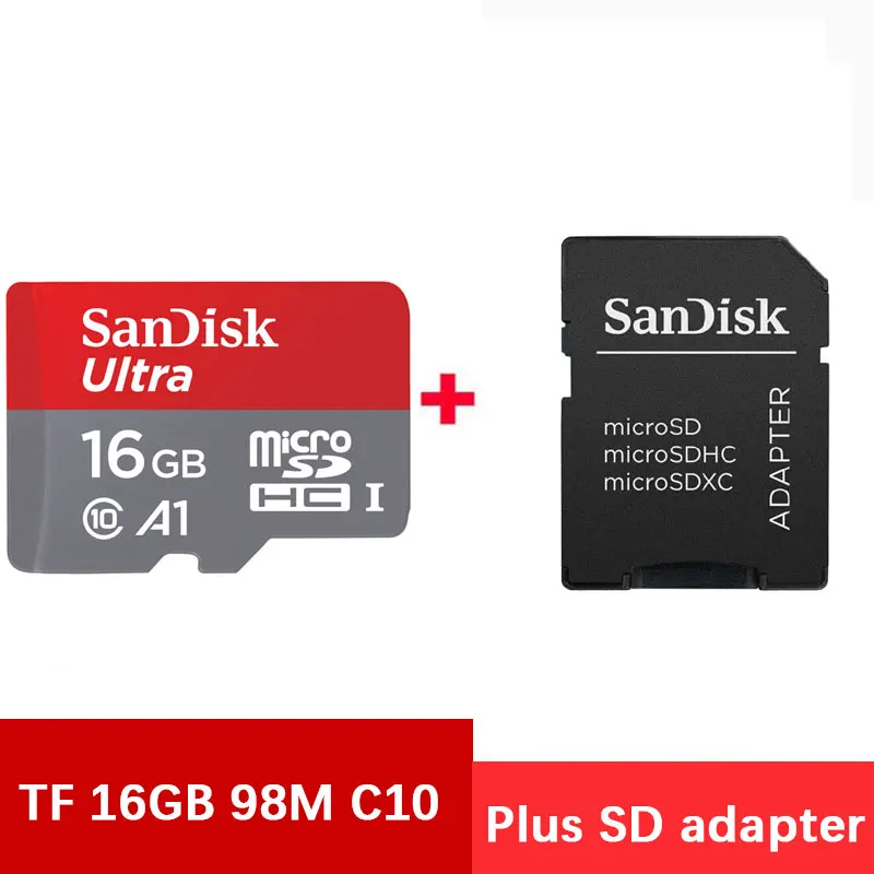 A1-TF-16G-98M-C10-SD Двойной Флеш-накопитель SanDisk карты памяти Micro SD карта 16 Гб cartao de memoria Microsd Class10 ультра A1 MicroSDHC UHS-I карты 98 МБ/с. TF sd-карта на 16 Гб - Емкость: A1-TF-16G-98M-C10-SD