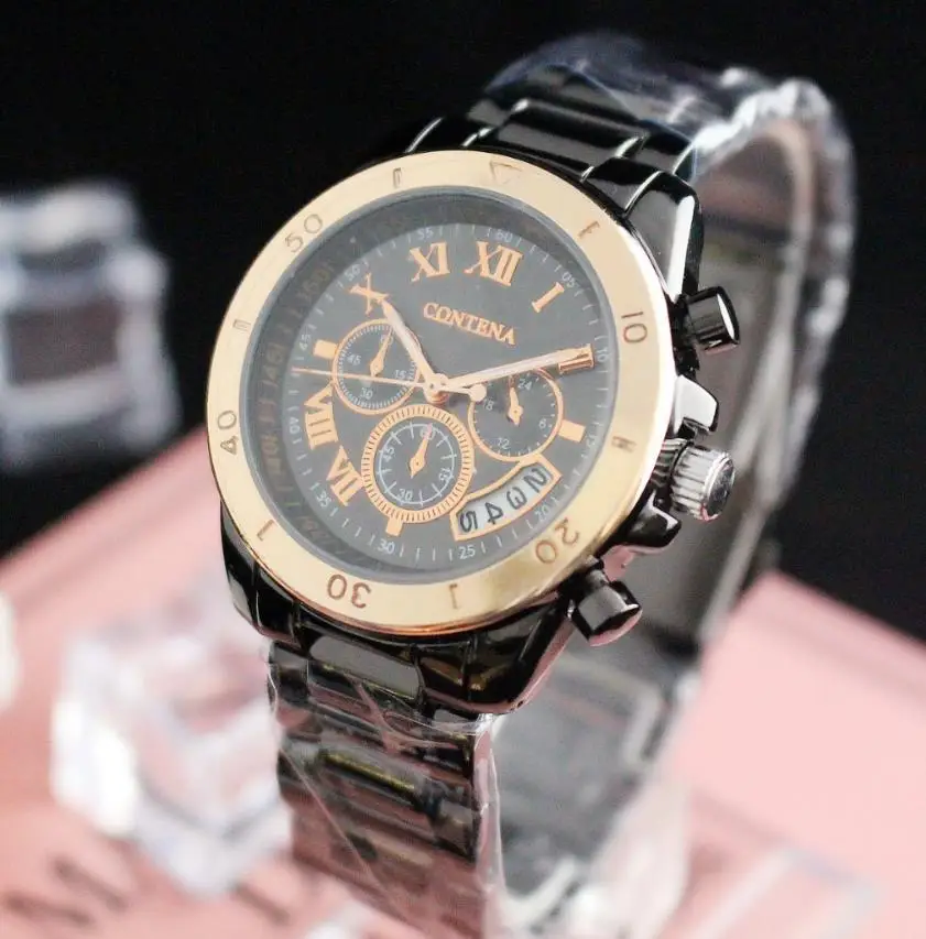 black rose gold Zegarek damski montre femme женские часы женские кварцевые часы Relogio Feminino оригинальные часы известного бренда Contena Geneva - Цвет: black rose gold