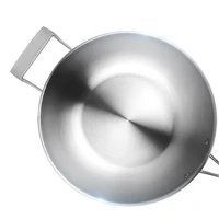 30cm wok pan kitchen pots cooking wok non stick non coating stainless steel pans 3 ply material