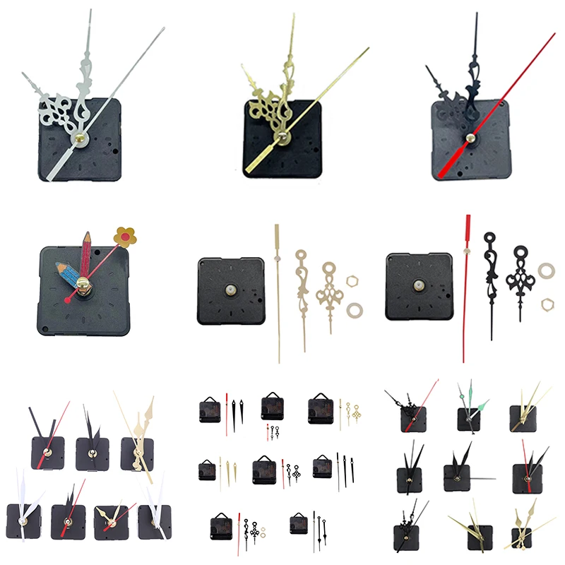 Quality 1 Set Silent Clock Colorful Hands Quartz Wall Clock Mechanism Movement Repair Replacement Parts Clockwork Clock Parts