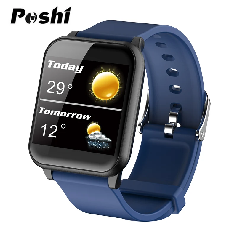 blue Новейшие спортивные Смарт-часы с Bluetooth, на заказ, с фоном, часы для погоды, калорий, шагомер, фитнес-часы, водонепроницаемые, для женщин и мужчин - Цвет: blue