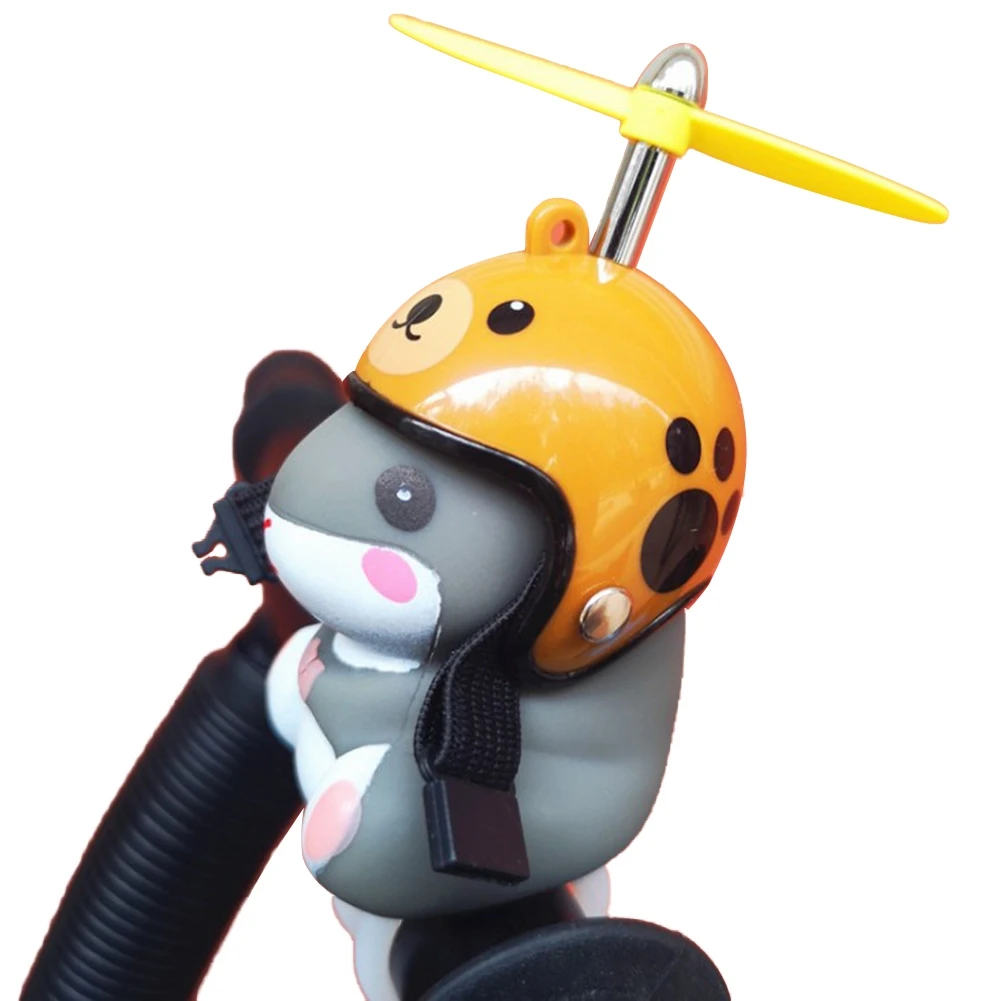 

AA Bicycle Lights Bell Cute Yellow Duck Hamster with Hat Handlebar Horn Lamp for Motorcycle Motor Helmet Riding Cycling Car