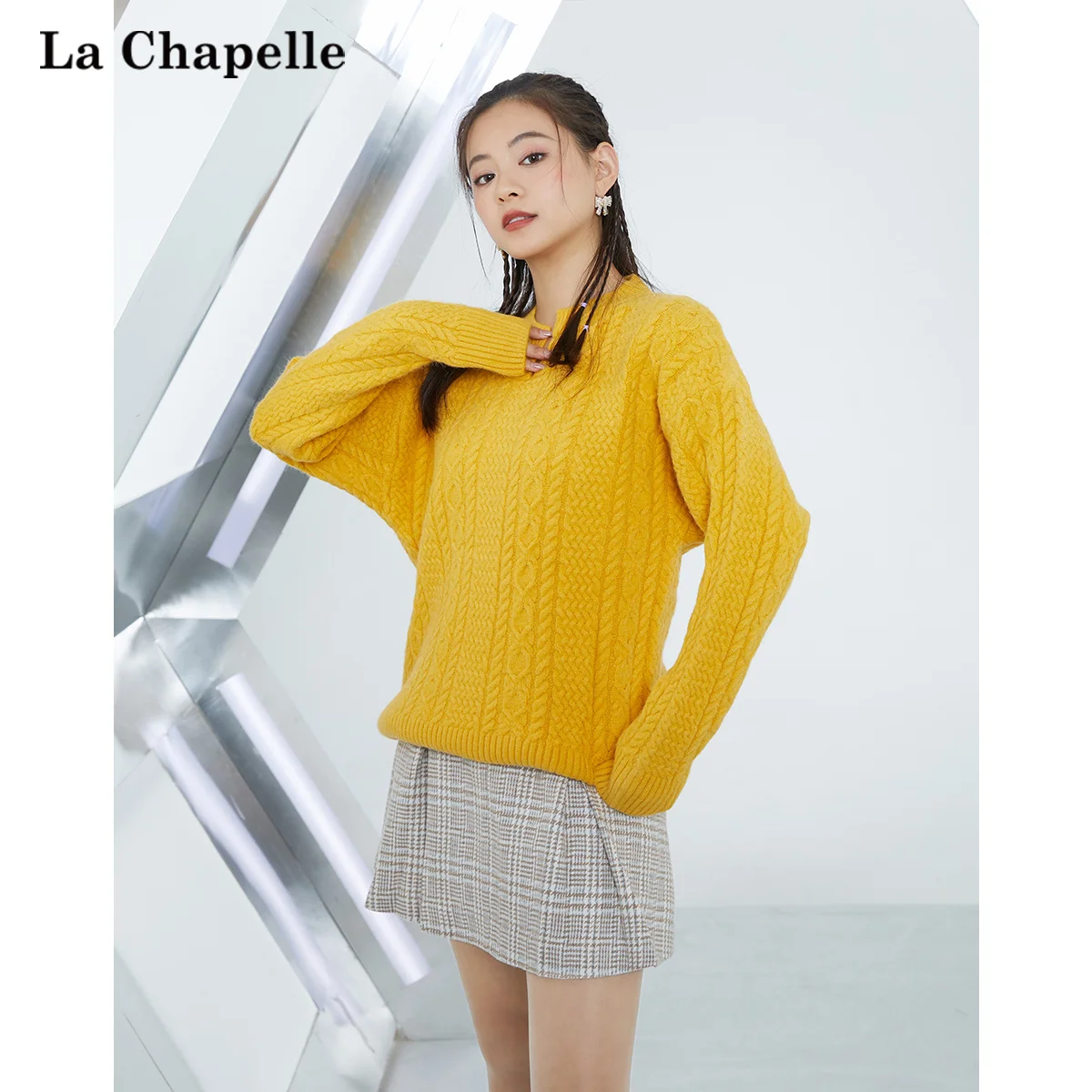 

fall winter loose lazy wind twist sweater women's 2021 new inner bottom knit