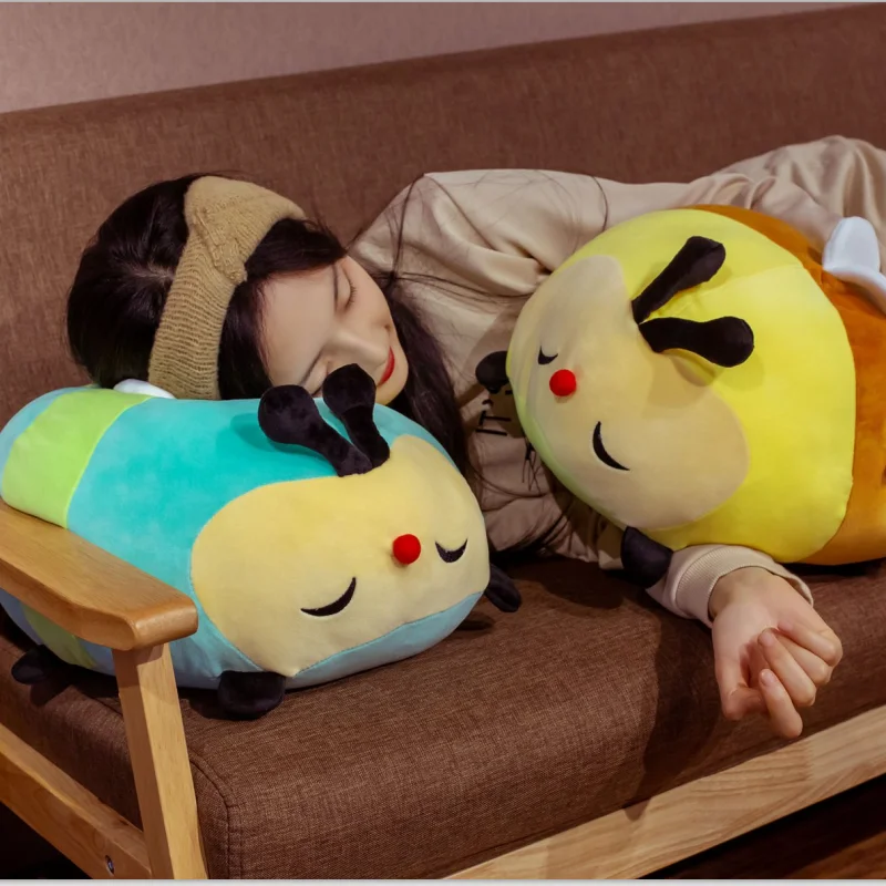 

New 40/50cm Lying Bee Plush Toy Pillow Children's Birthday Gift Cute Kawaii Animal Doll Sleeping Cushion Soft Sofa Decoration