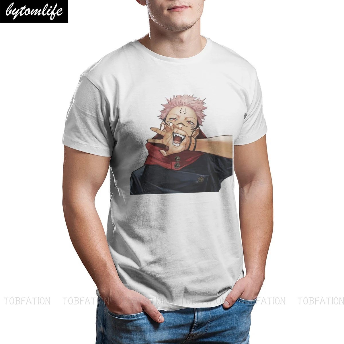 

Sukuna Itadori Yuuji Sukuna Classic Jujutsu Kaisen T Shirt Print Crewneck Cotton TShirt Big size For Men Harajuku Streetwear