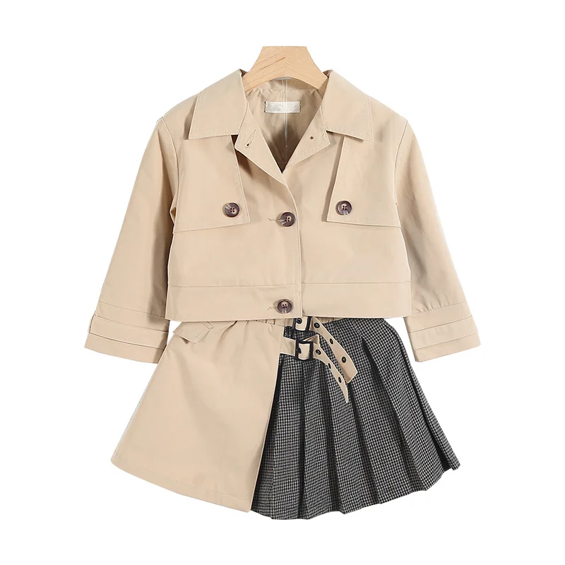 Детская верхняя одежда куртки для девочек плащ + юбка платье с курткой детская