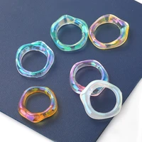 fashion hip hop color geometric resin ring couple ring popular party index finger accessories