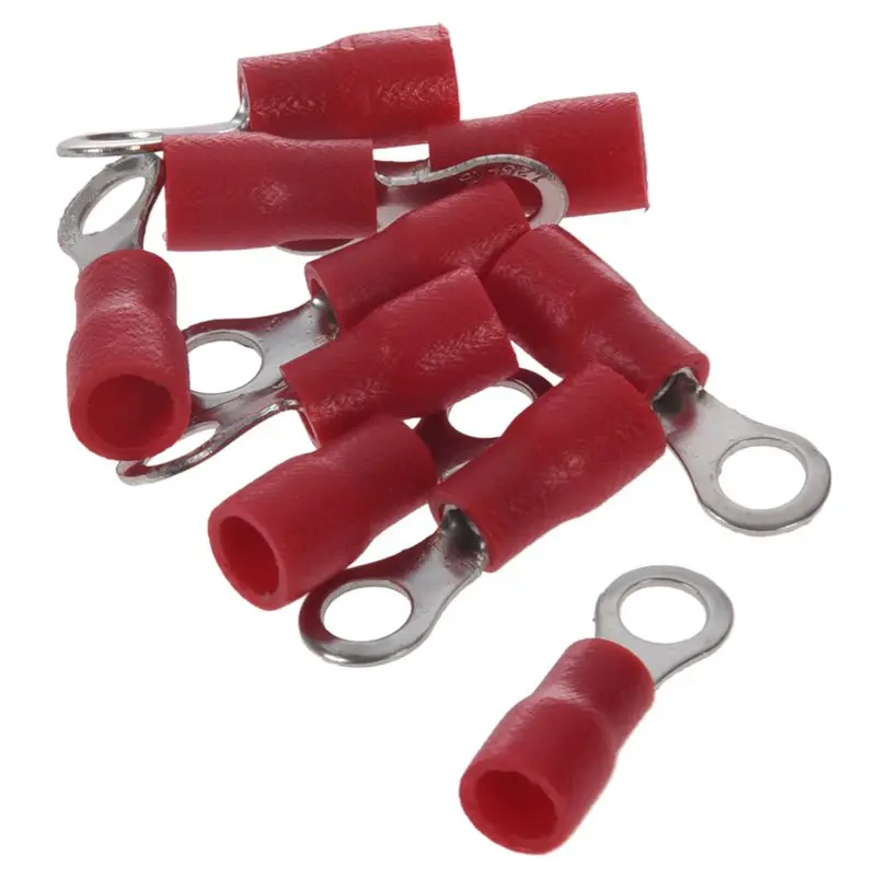 10pcs Insulated Crimp Ring Terminal Wire Connector 22-16AWG M6 | Обустройство дома
