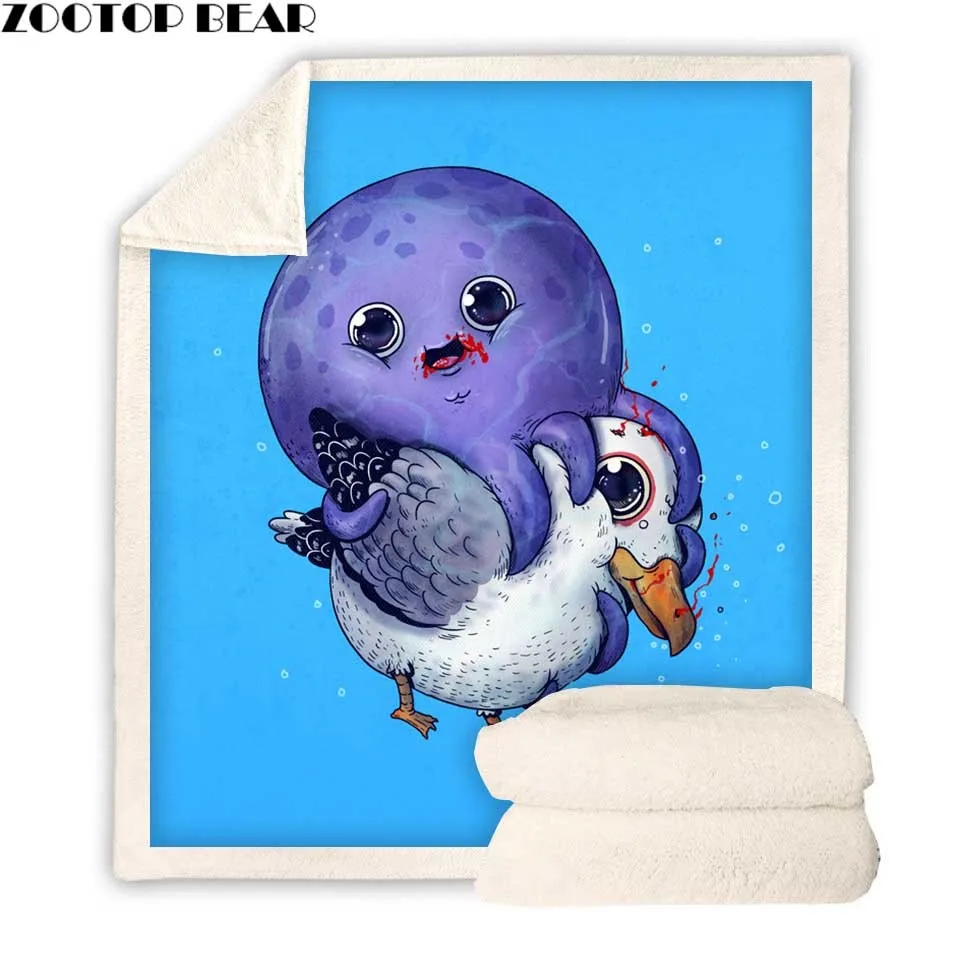 Синий подстежка на искусственном меху Одеяло взрослых Аниме Флисовое одеяло