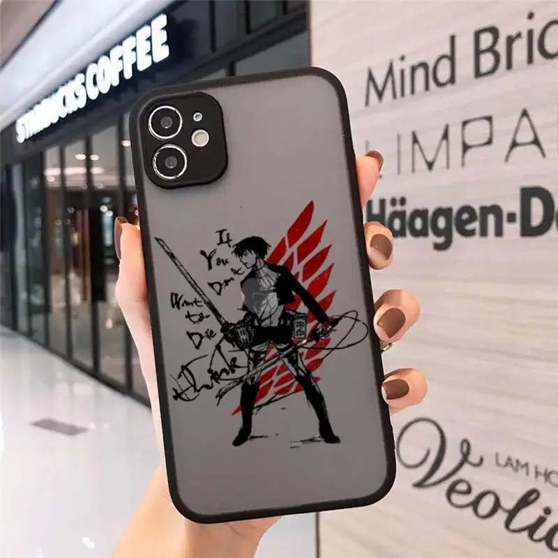 

Attack On Titan Anime Japanese Phone Cases matte transparent For iphone 7 8 11 12 plus mini x xs xr pro max cover