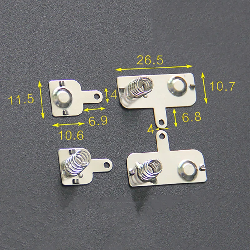 

50PCS AA Positive Negative Battery Spring Contact Replacement Metal Plate 26.5*107MM,11.5*10.6MM ,Type-S28