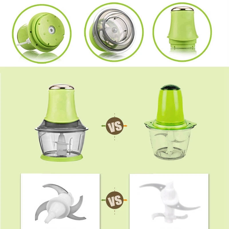 2L Электрический измельчитель мощная Мясорубка из нержавеющей стали