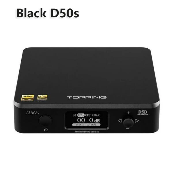 Топпинг D50 D50S ES9038Q2M* 2 32 бит/768 кГц DSD512 Мини HIFI аудио декодирование USB ЦАП XMOS XU208 3xOPA1612 USB/OPT/коаксиальный вход - Цвет: D50S Black