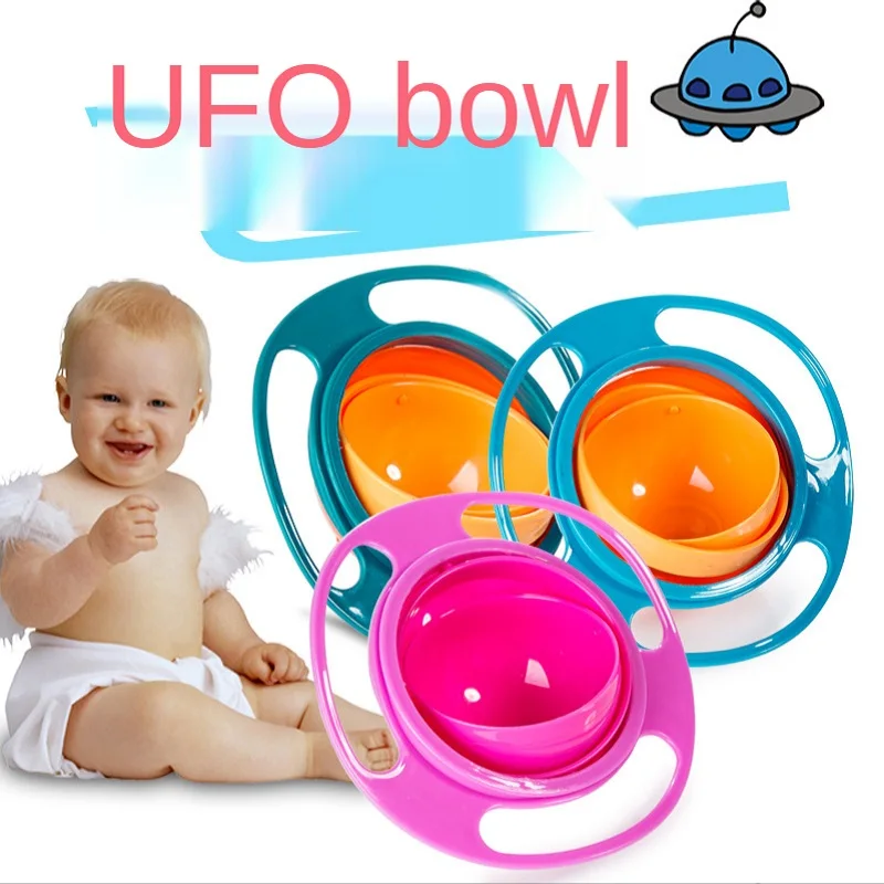 

2 Pcs Children's Bowl 360 Baby Bowl Degree Rotating Balance Gyro Bowl UFO Plates and Bowls Gadgets Feeding Toddler