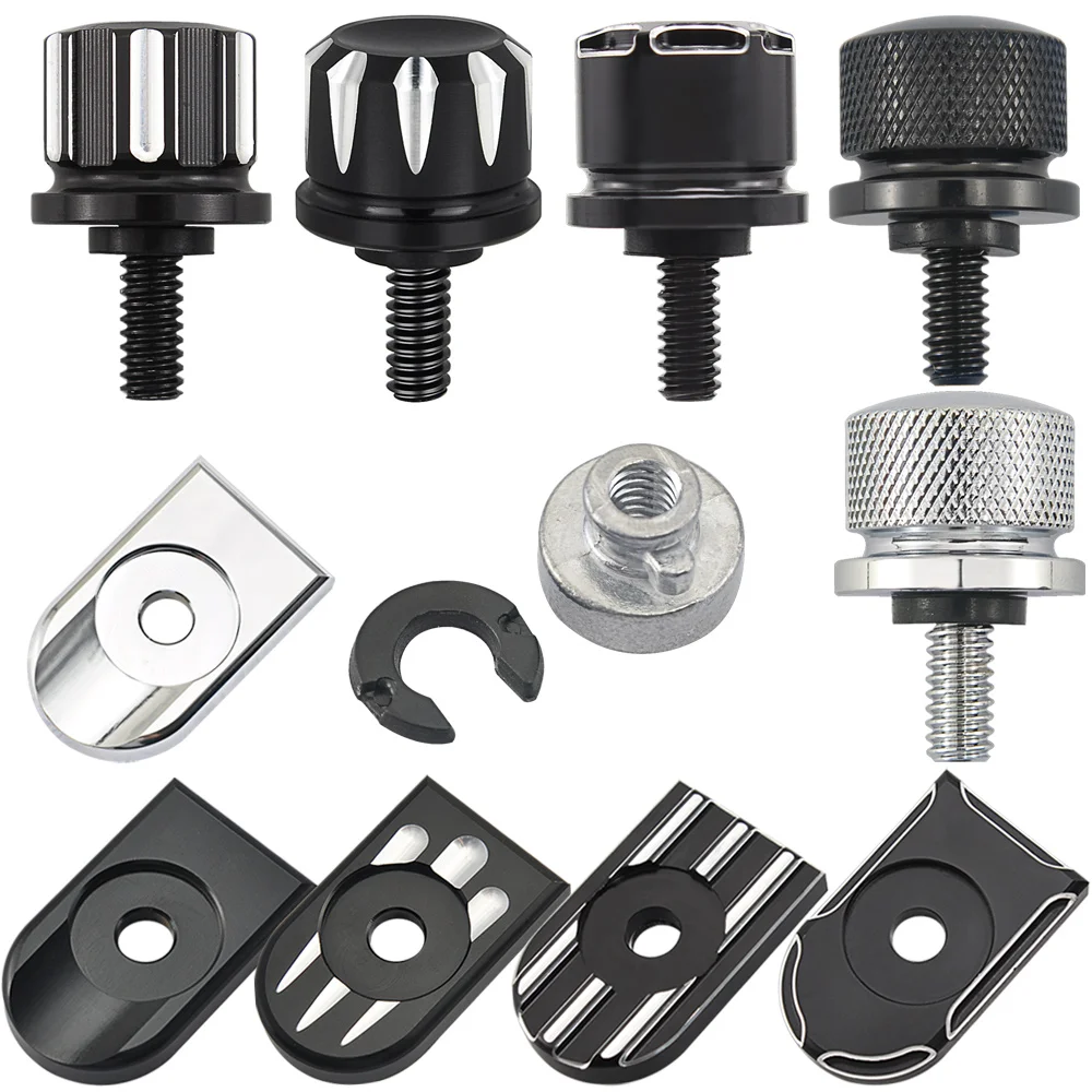 

Motorcycle Rear Fender Seat Bolt Screw Nut Tab Kit Mount Knob Cover For Harley Motorbikes '96-Later Hardware Universal