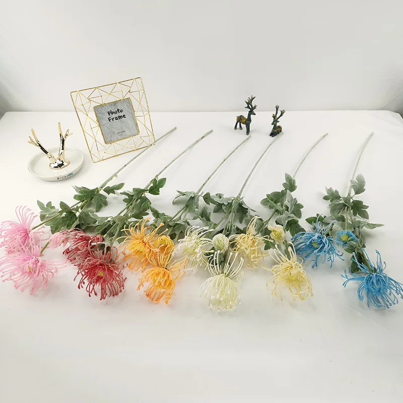 

Flocked Artificial Flowers For Wedding Decoration Flores Artificiales Plastic Fake Flower Plant Fleur Decorative Flowers Natura