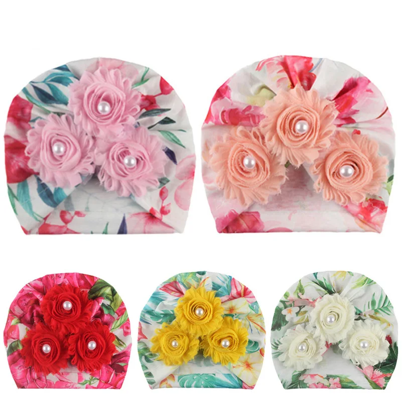 

Детская повязка на голову, модная детская резинка для волос с цветами и жемчужинами, аксессуары для волос для новорожденных