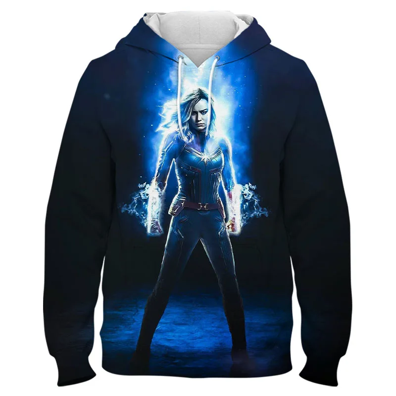 

Avengers Captain Marvel Cool Cartoon Hoodie Men Women Unisex Superhero Avengers Sweatshirt Streetwear Graphic Hoody Male Female