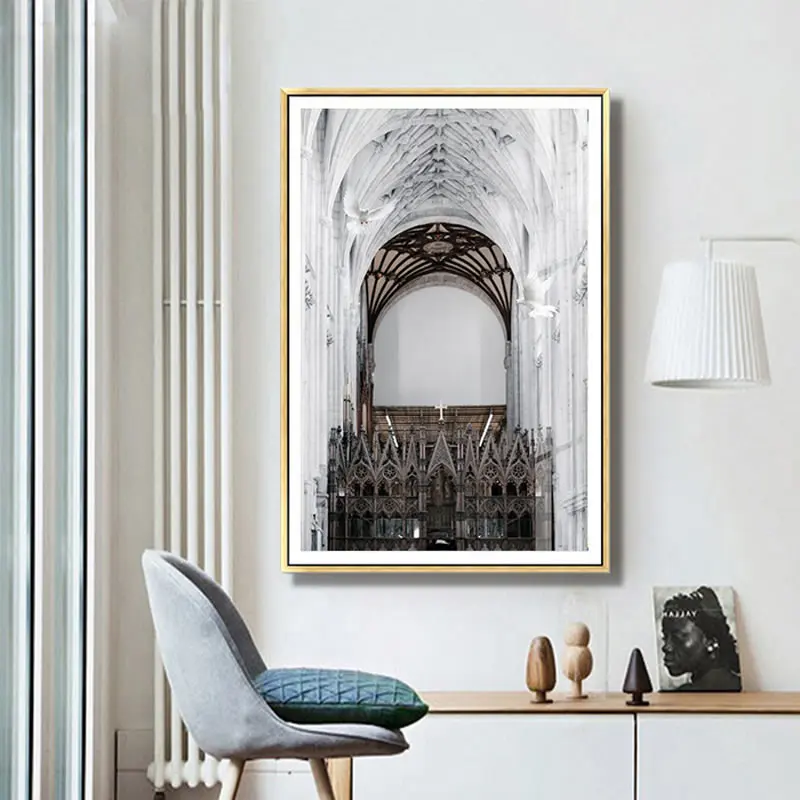 Геометрическая абстрактная архитектура Современная Картина на холсте настенное