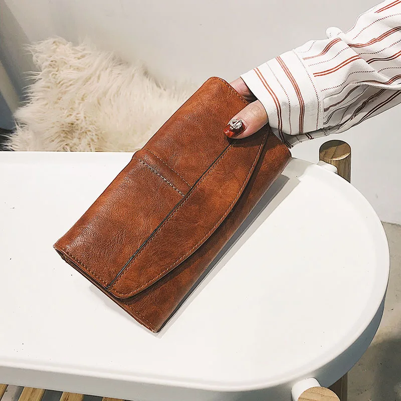 

2021 Fashion New Wallet Lady Retro Style Long 3 fold hand-held wallet