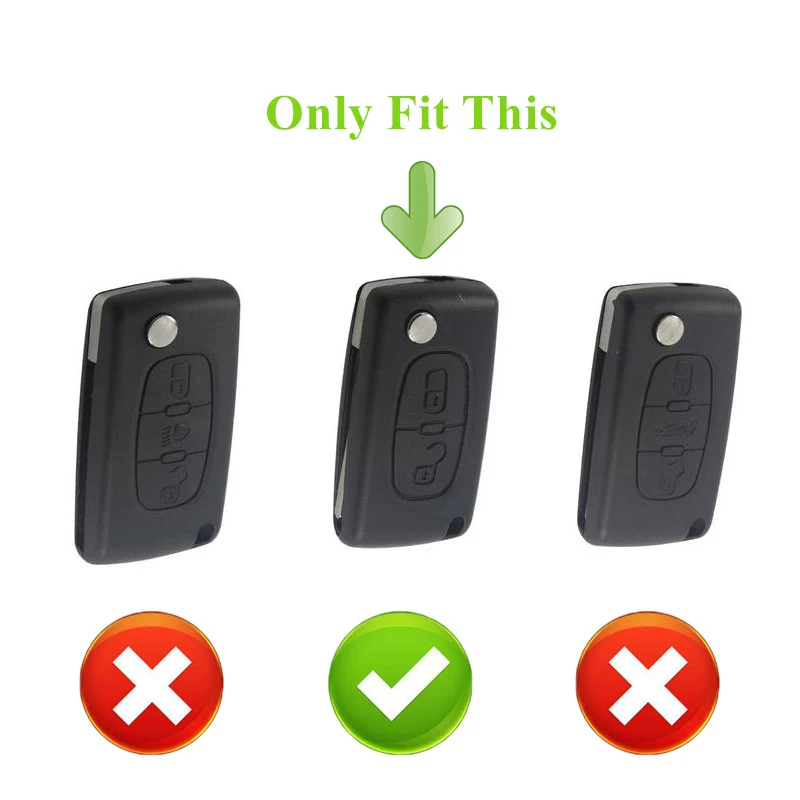 Силиконовый чехол для ключей Peugeot 306 407 807 Partner Citroen C2 C3 C4 C6 Berlingo 2 кнопки