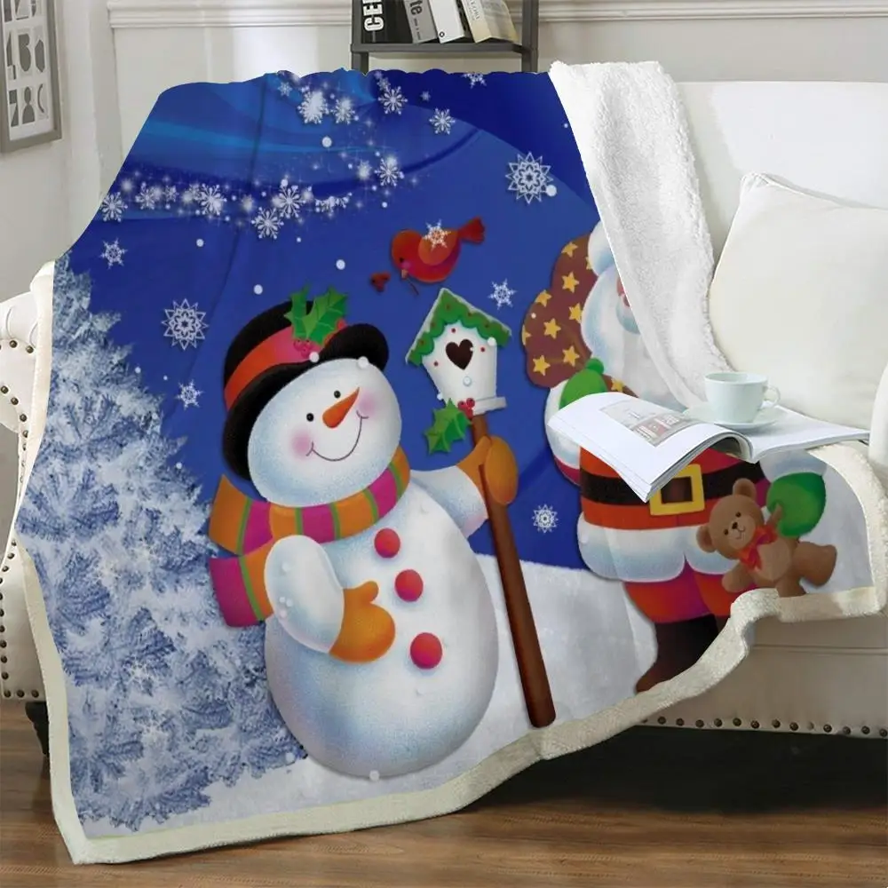 

NKNK рождественское одеяло s Санта Клаус покрывало для кровати Новогоднее одеяло s для кровати Снежинка постельное белье плед шерпа одеяло Но...