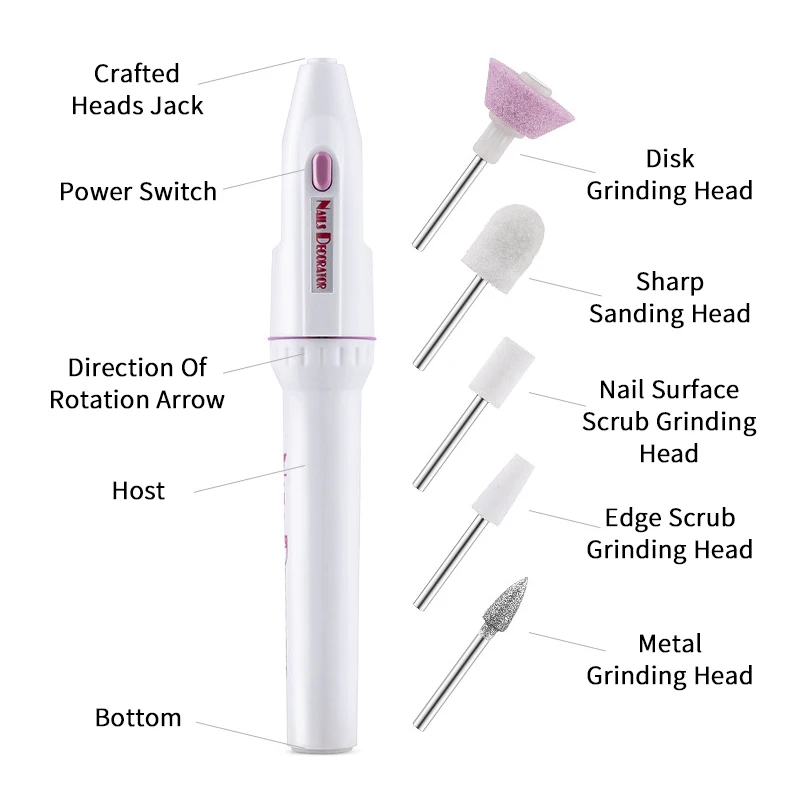 Мини-дрель для ногтей электрическая машина дизайна оборудование маникюра и
