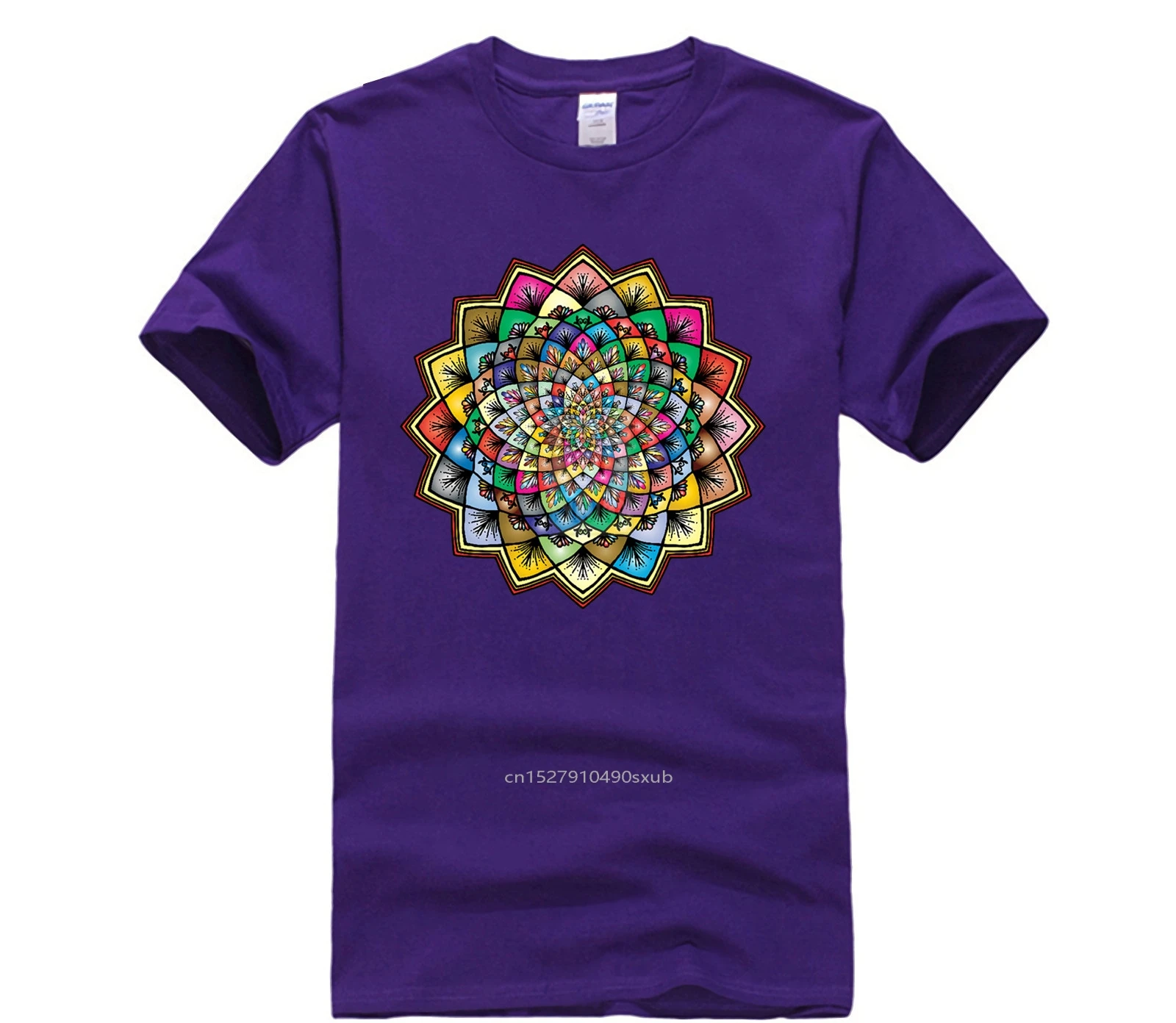 

New Summer Men's Casual Print T-Shirt Fashion Funny top Prismatic Floral Mandala Unisex fashion T-shirt men