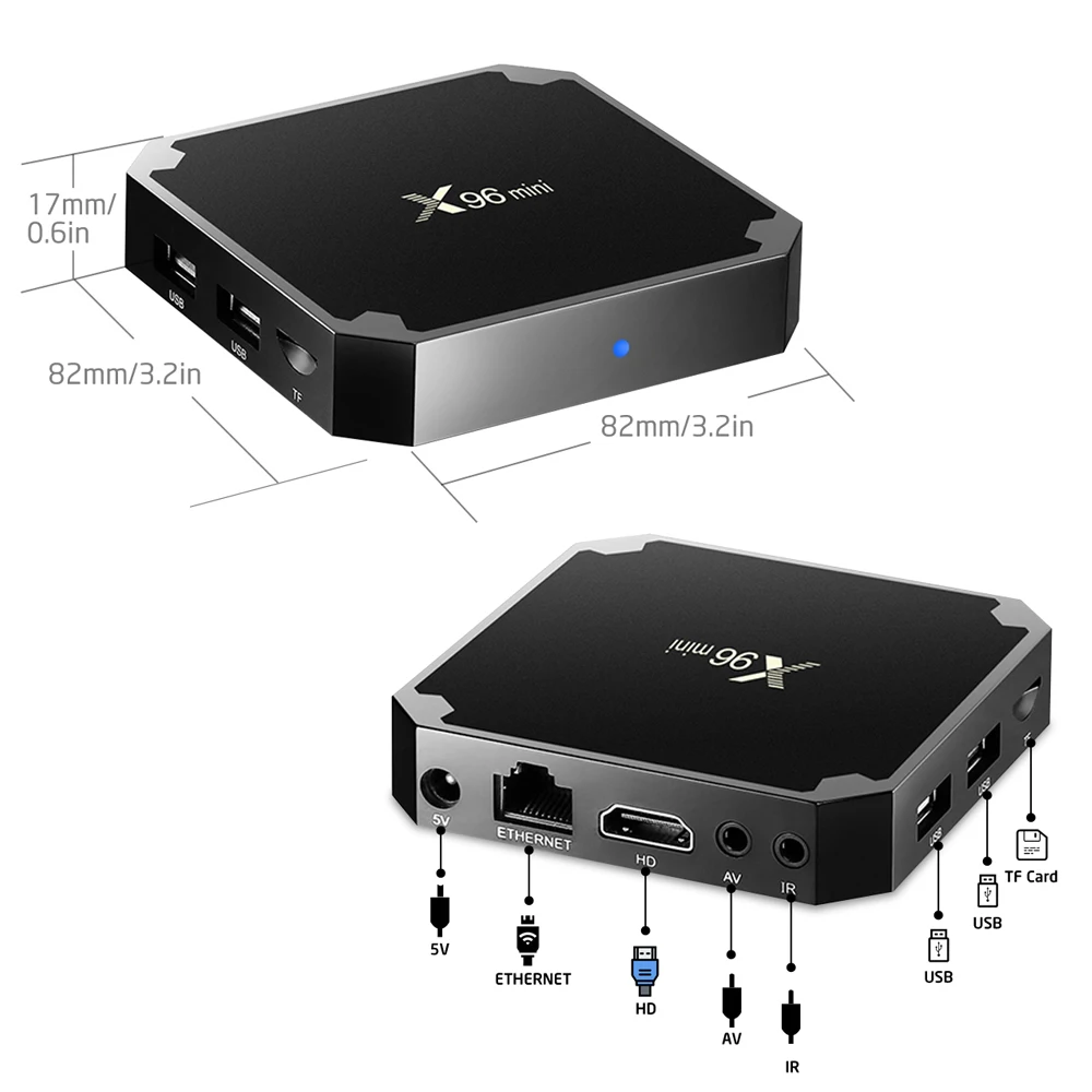 ТВ-приставка X96 Mini Smart Android 9.0 Amlogic S905W 2 4 ГГц Wi-Fi 4K медиаплеер Гб 16 3D Full HD