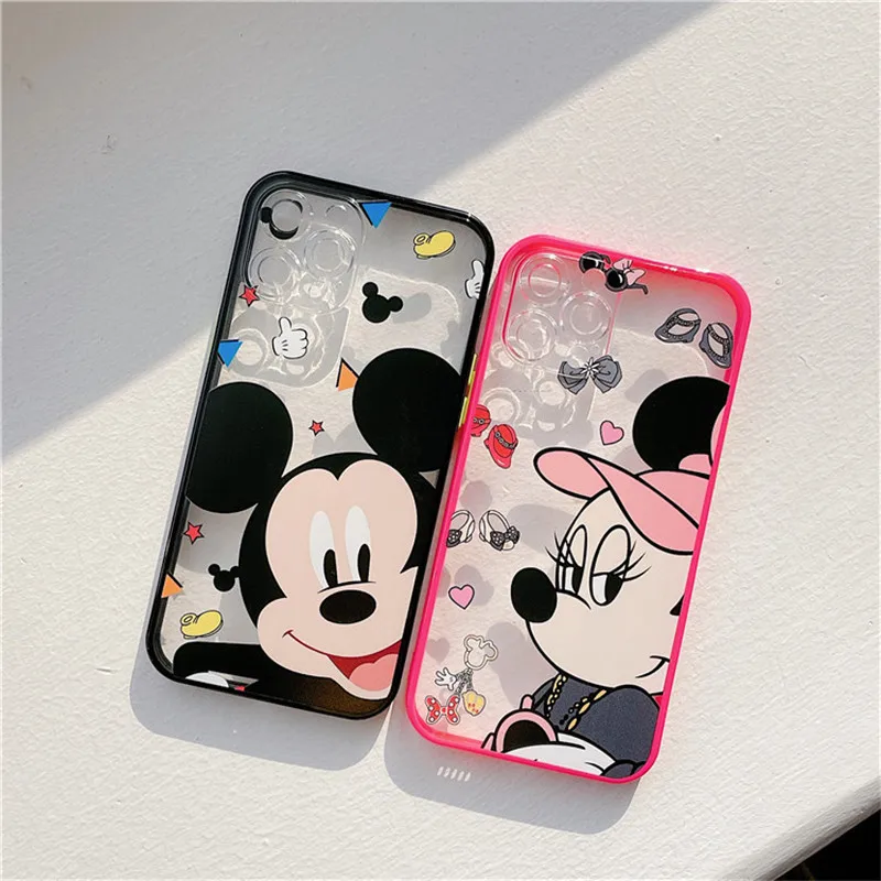 

Милый мультяшный чехол DISNEY, мягкий чехол с Микки и Минни для iPhone 13 promax, защитные чехлы с полным покрытием для iPhone 12, 11 Pro Max, XR, 7Plus