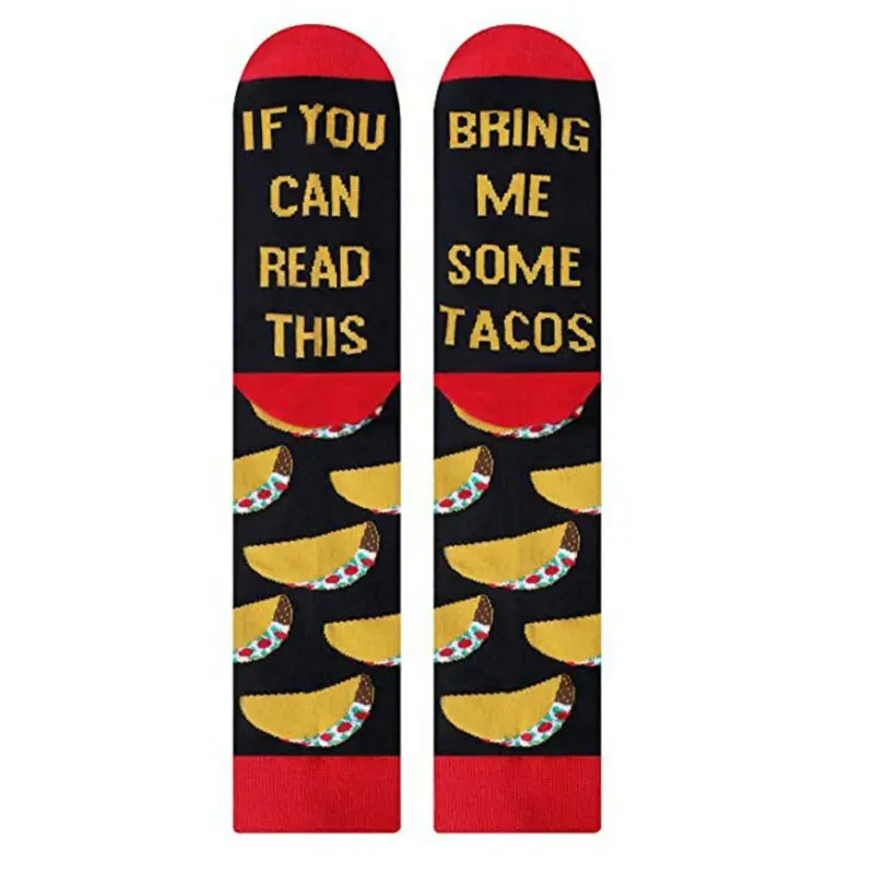Новинка 2020 года чулки унисекс с надписью If You Can Read This Bring Me Some Tacos забавные