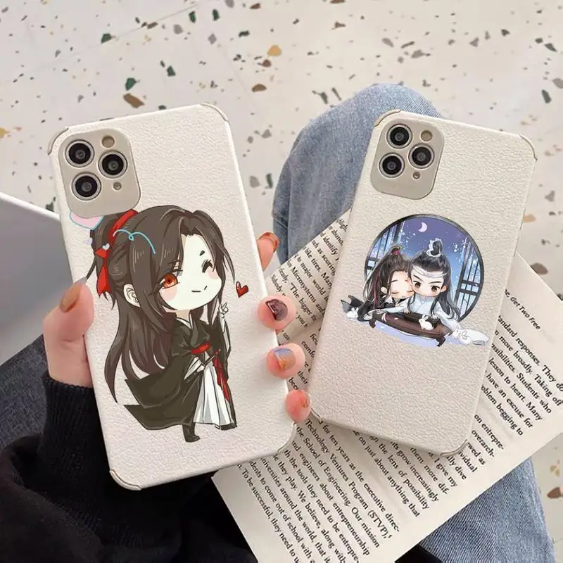 

Mo Dao Zu Shi Cartoon Anime Phone Case Lambskin Leather For iphone 12 11 8 7 6 XR X XS PLUS MINI PLUS PRO MAX Shockproof