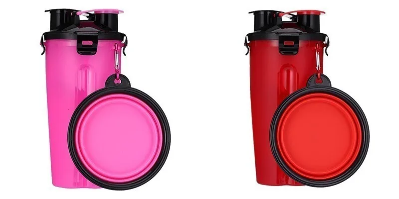 Benepaw портативная многофункциональная бутылка для воды для собак 2 в 1 со складной чашей 7 цветов для питья домашних животных