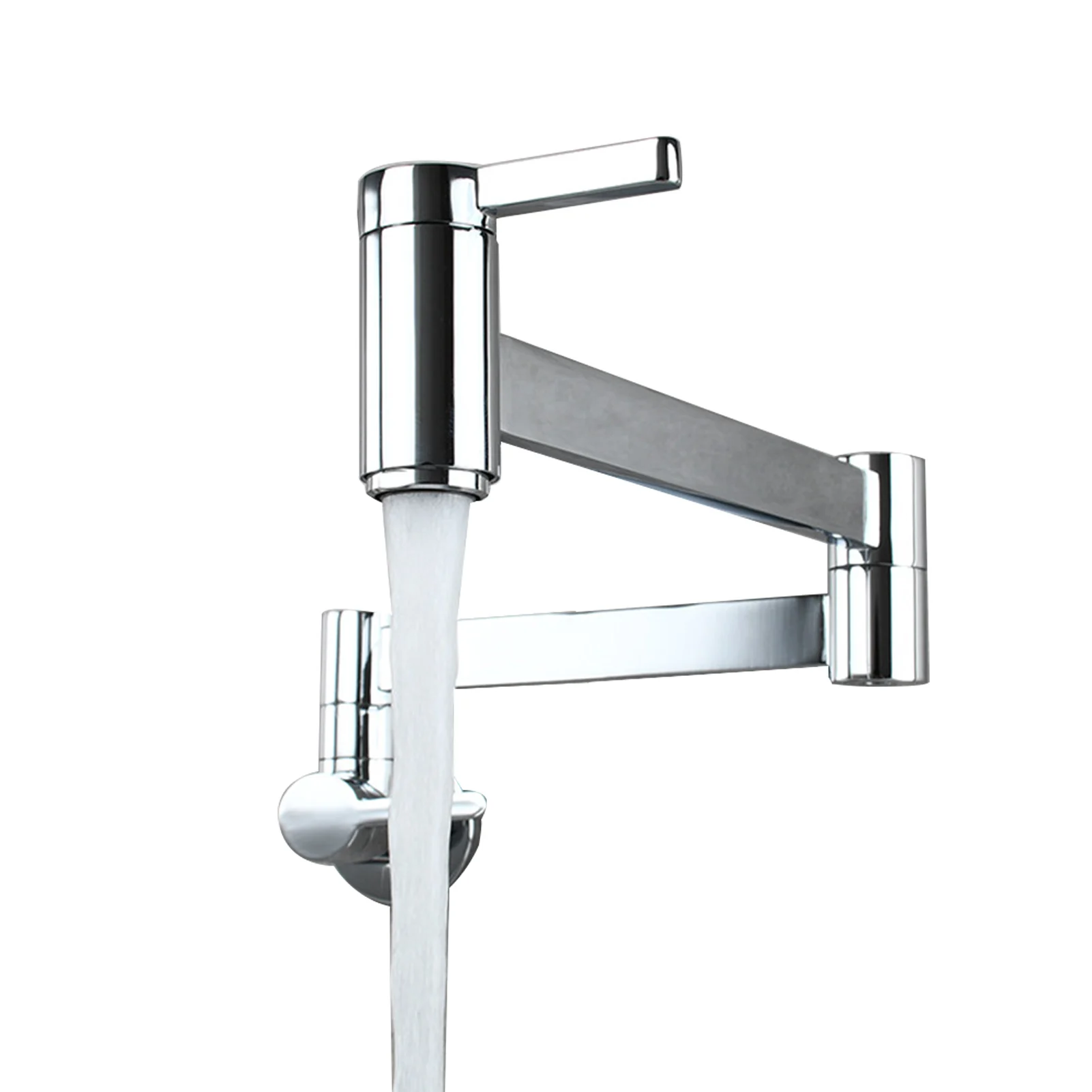 

Tap Folding Arm Sink Spout Splash Proof Cold Water Brass Modern Wall Mount Double Switch Kitchen Faucet Easy Install Bathroom