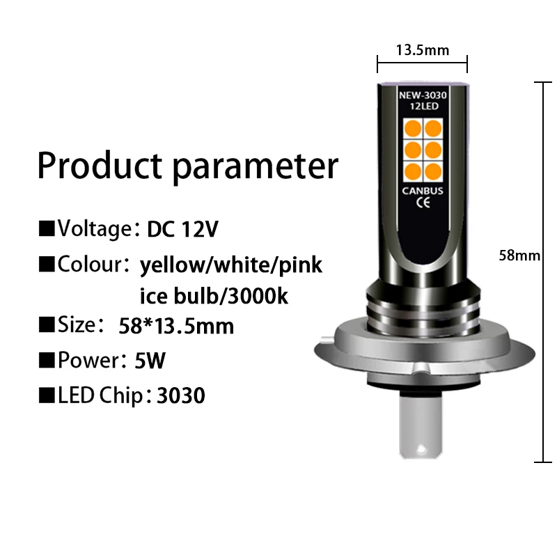 1 шт. светодиодный ные лампы H7 H11 автомобисветодиодный для противотуманных фар 6000