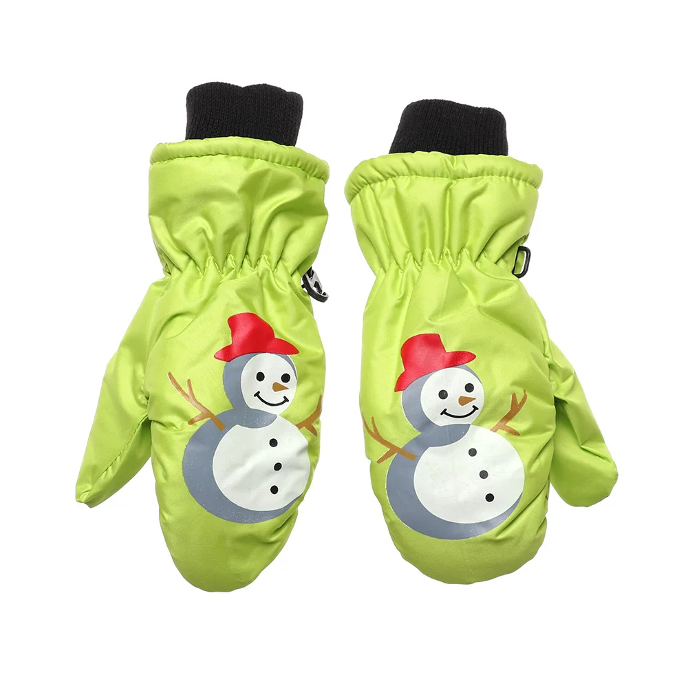 Light green Новые детские перчатки камуфляжные утепленные Лыжные рукавицы детские зимние уличные водонепроницаемые ветрозащитные перчатки для сноуборда - Цвет: Light green
