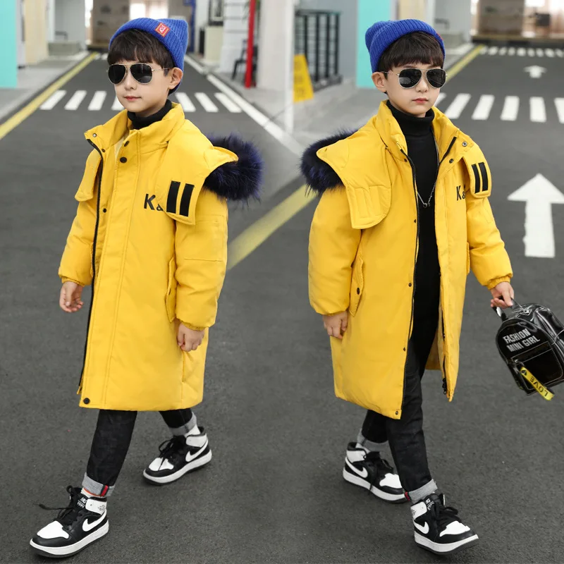 Детская хлопковая куртка для мальчиков до 30 градусов теплая плотная Зимняя парка