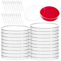 20 pcs plastic petri dishessterile plastic petri dishes with lid100x15mmwith 20 pcs plastic transfer pipettes for lab
