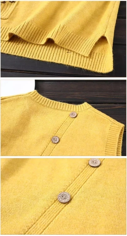 

2020 New Spring Casual O Neck Women Crop Sweater Vest Autumn Winter Vest Tank Top Knitted Jumper Loose Knitted Vest Sleeveless