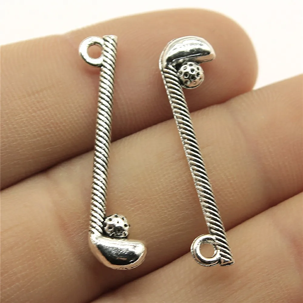 WYSIWYG 10pcs 32x8mm Pendant Golf Clubs Charm Pendants For Jewelry Making Antique Silver Color | Украшения и аксессуары