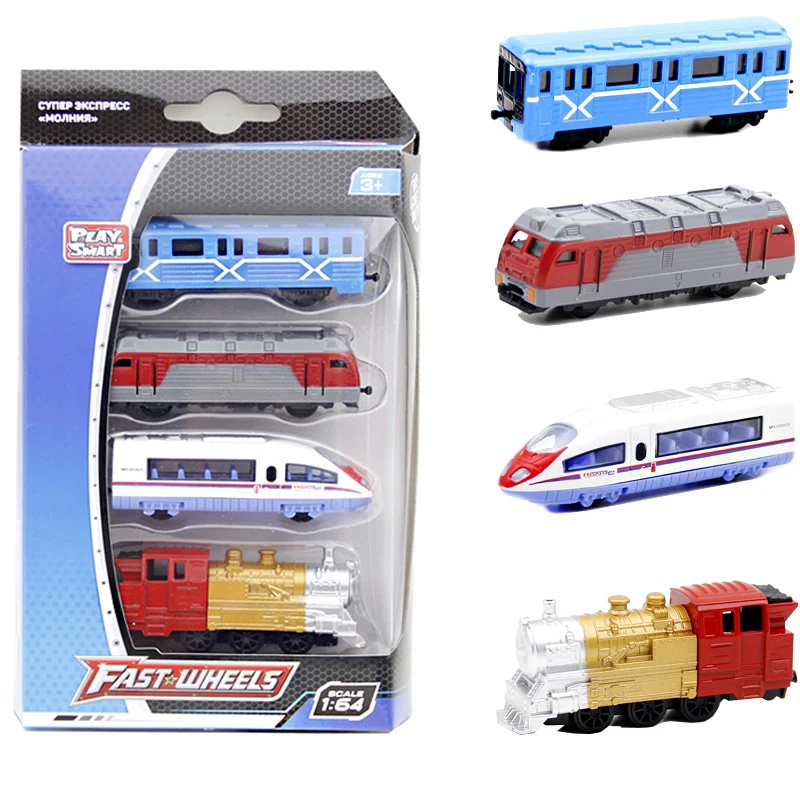 4 шт. 1: 64 Бесплатные стандартные почтовые комбинации автомобиль сплав поезд