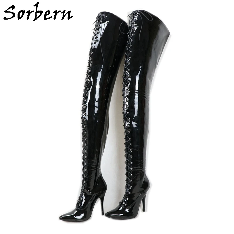 

Sorbern 12Cm High Heels Crotch Hi Boots Ladies In Personalized Extreme Long Boot Shaft Height 75Cm Circumference Stiletto Heel