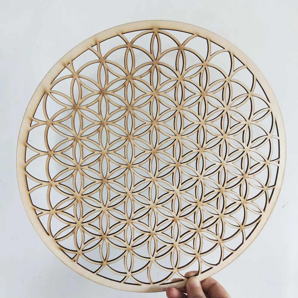 

Wooden Wall Sign Flower of Life Shape Laser Cut Wood Wall Art Home Decor Handmade Coasters Craft Making Sacred Geometry Ornament
