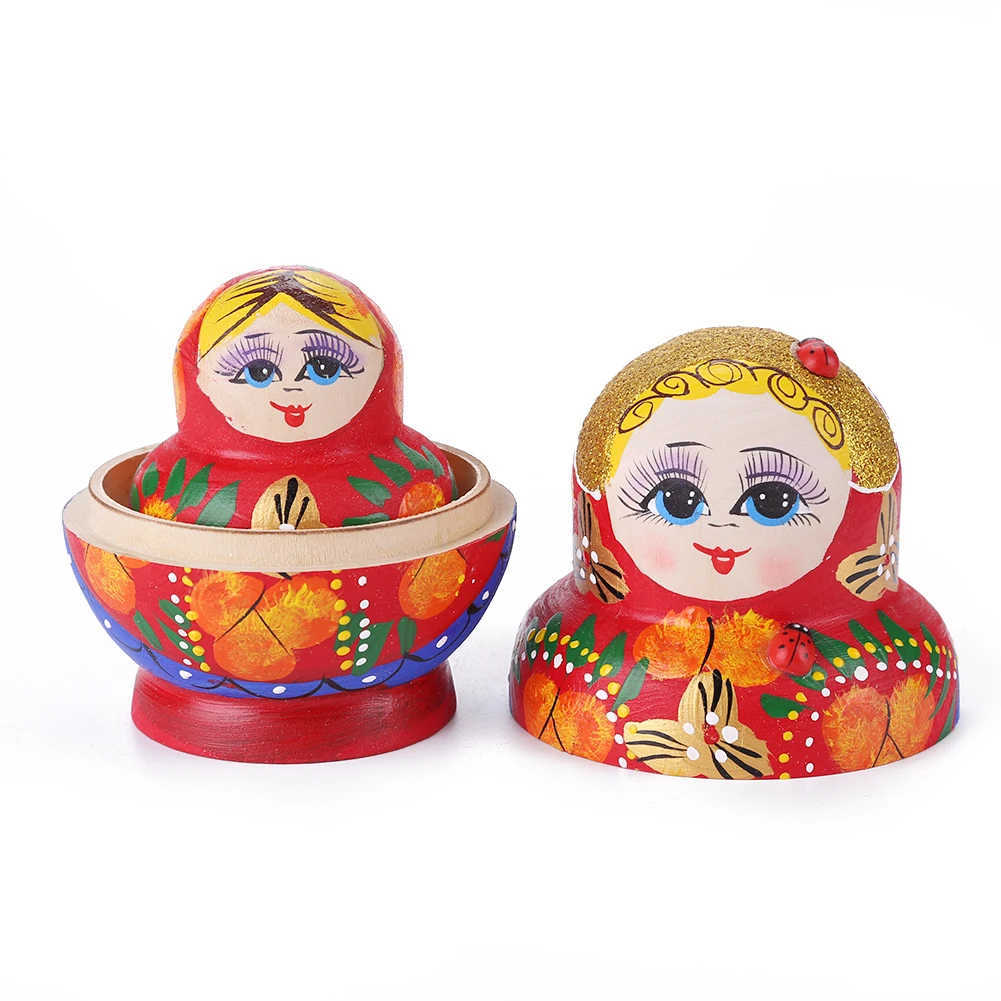 

Wooden Russian Matryoshka Classic 10-layer Matryoshka Mini 10-Layer Red Girl Matryoshka Pure Handicraft Home Decoration