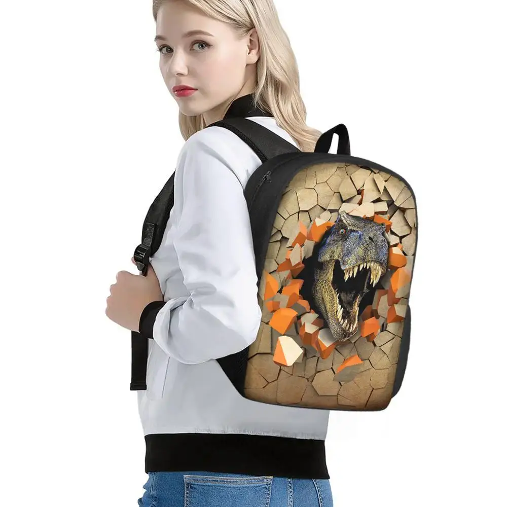 Dinosaur Boy School Bag 3D Printed Fashion Backpack Teen Custom Animal Pattern Satchel Boy Student Laptop Bag сумка