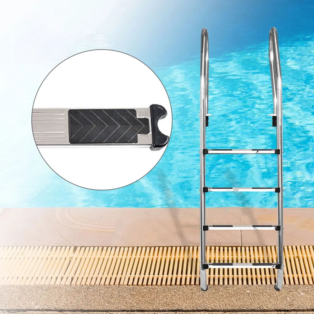 

Stainless Steel Swimming Pool Pedal Replacement Ladder Rung Steps Anti Slip Accessories with 2 Screws for Swimming Pool