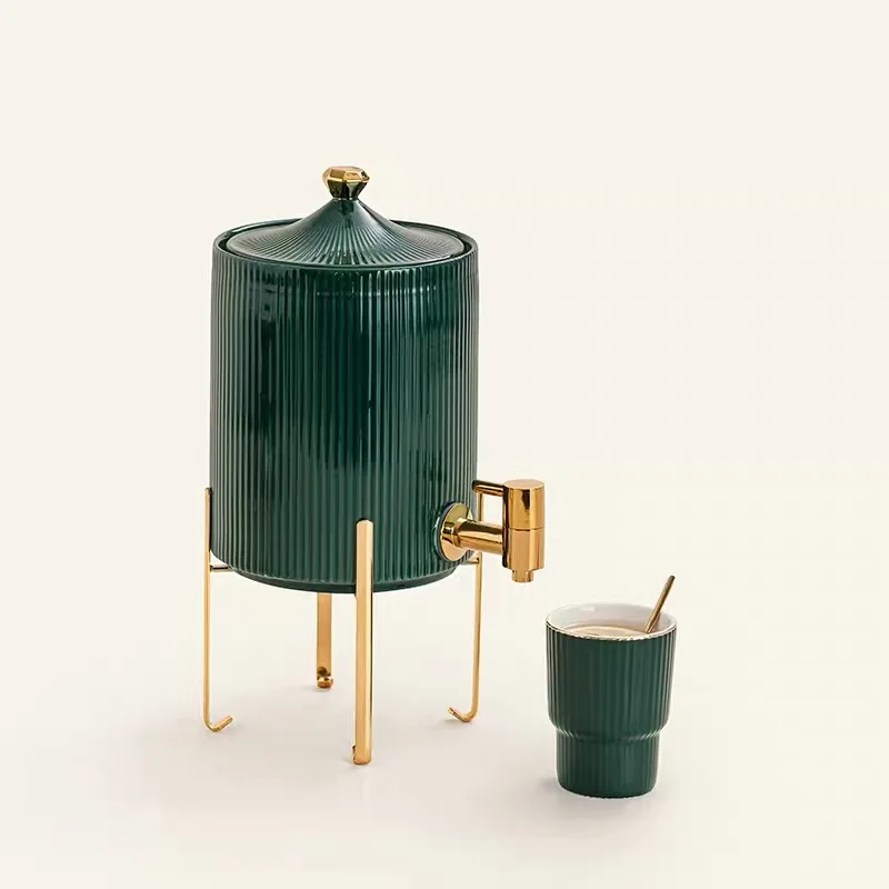 Отличный керамический кофейный чайный набор 3 2 л фарфоровый бочонок с краном