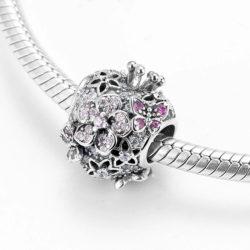 Женские браслеты из серебра 925 пробы с короной цветком любовным сердцем и